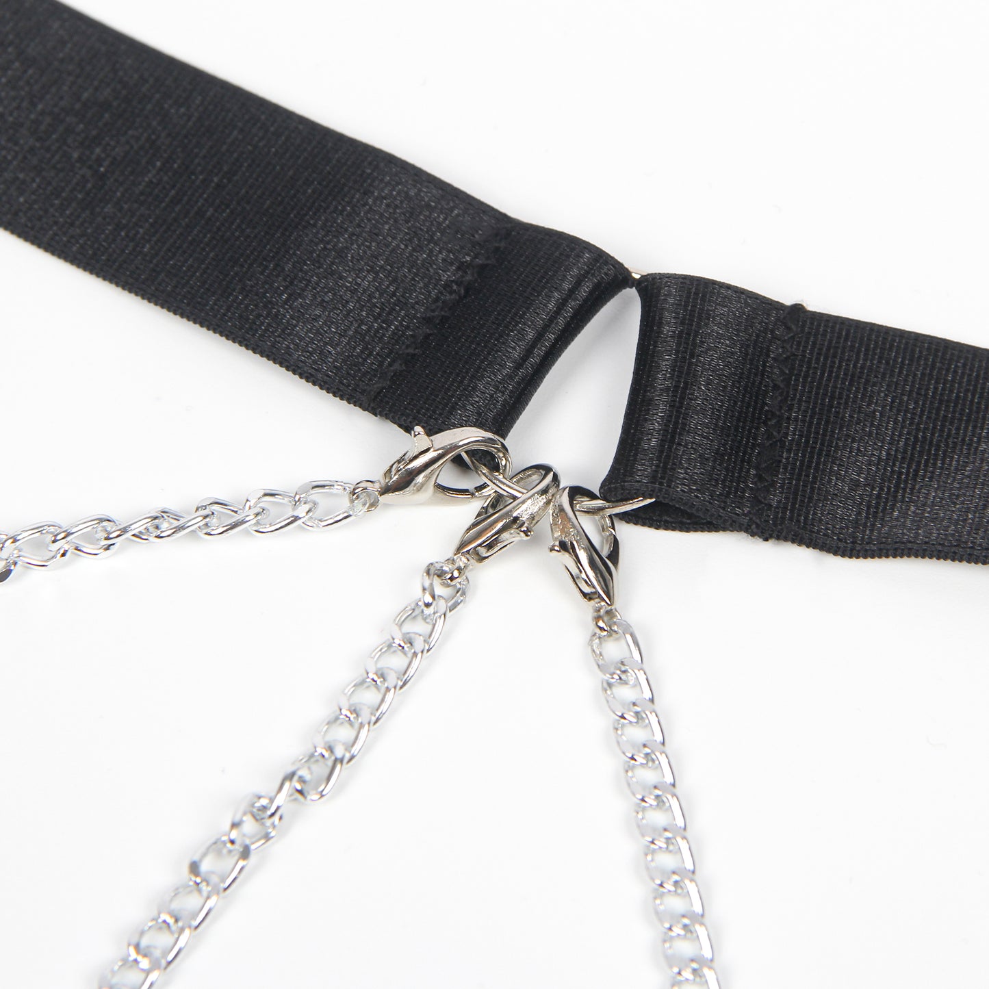 Black Mesh Chain Choker Body - Zwart | Luxe Mesh & Kettendetail