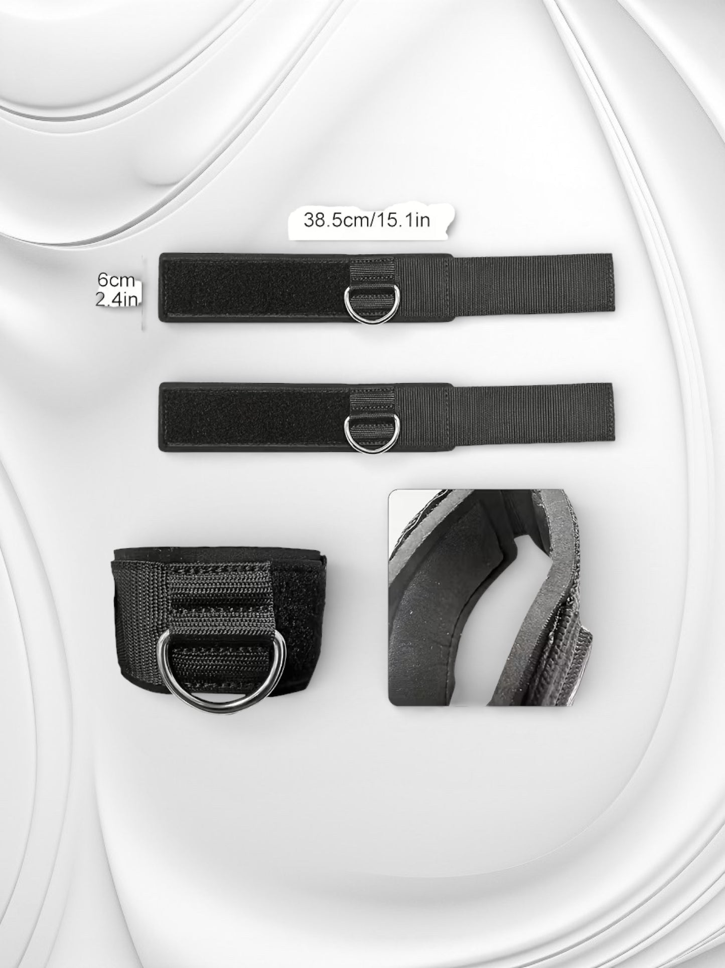 Luxe Verstelbare Polsboeien – Zwart (Comfort Fit & D-Ring)