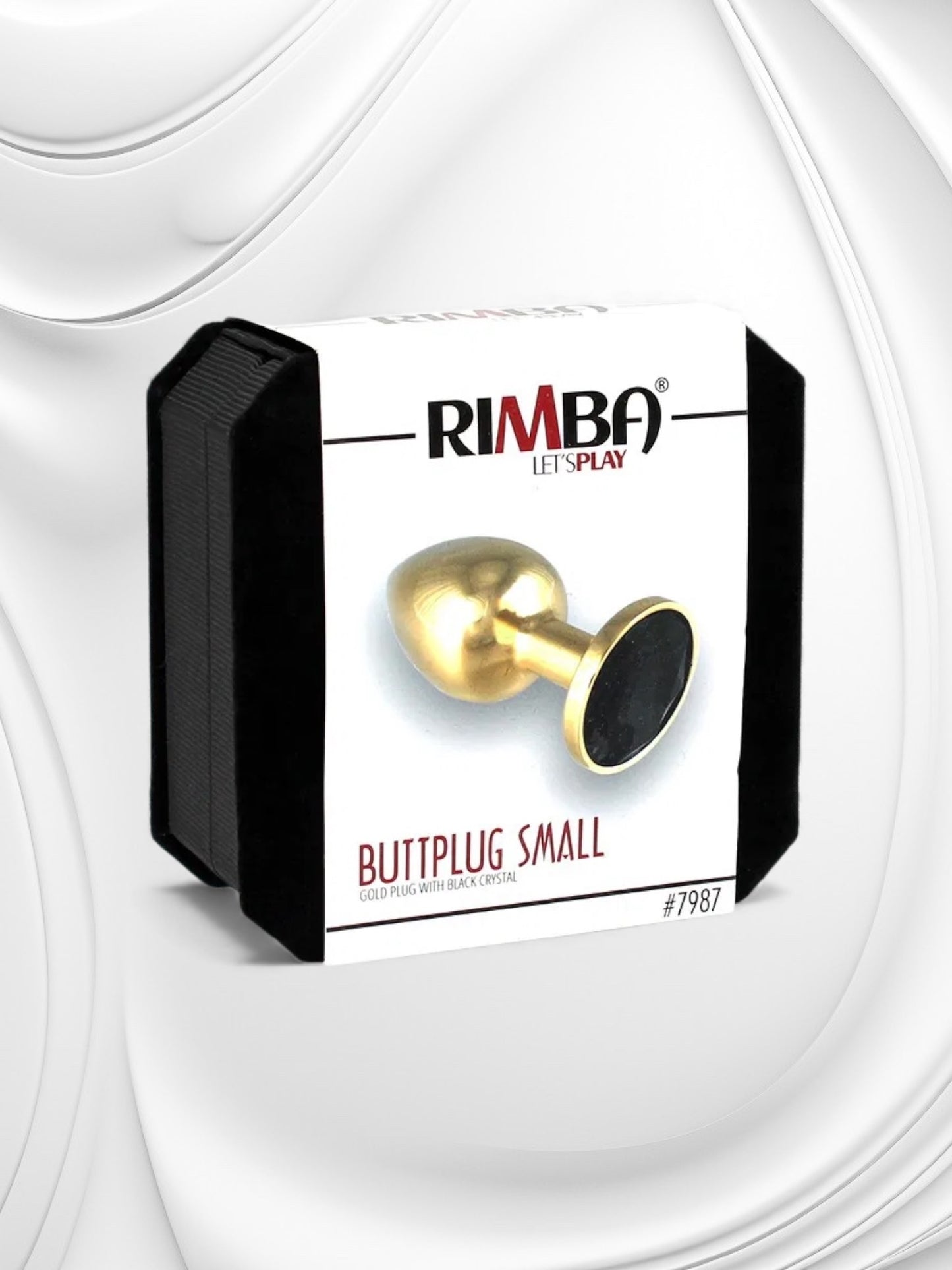 Let's Play Gold Butt Plug – Small (Black Crystal)