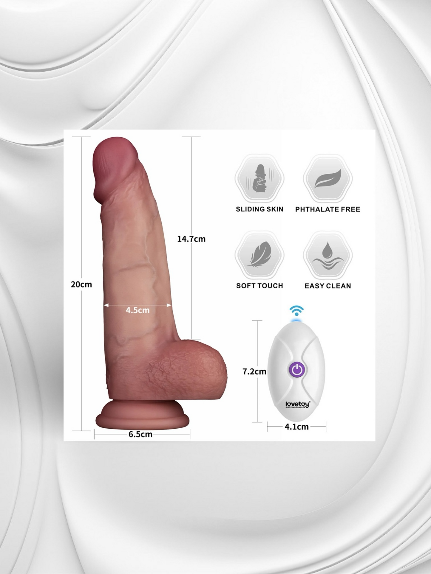 Sliding-Skin Pro II Vibrating Realistic Dildo – 8 inches