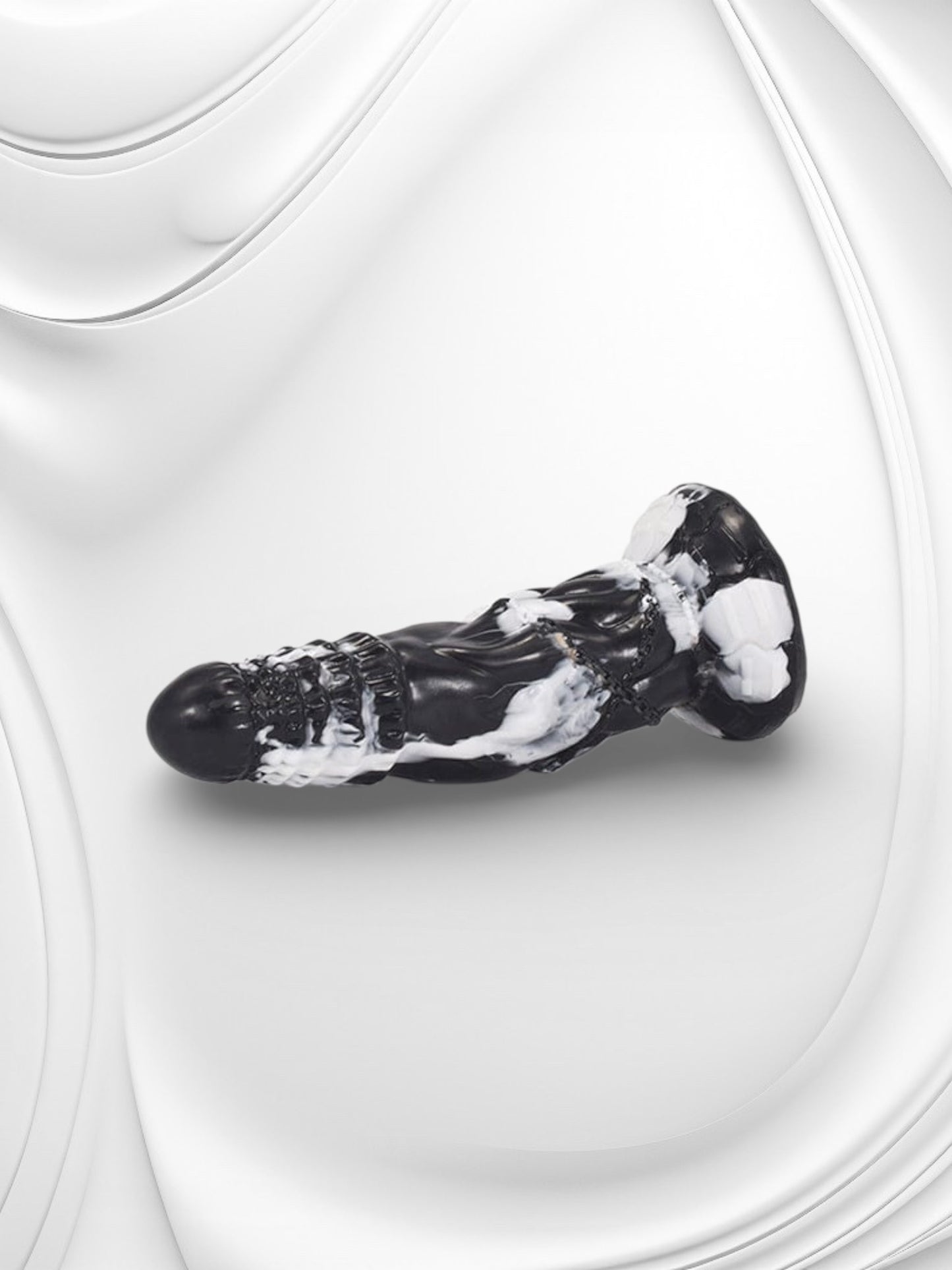 Realistic Dildo 21 cm – Black/White Marble Look