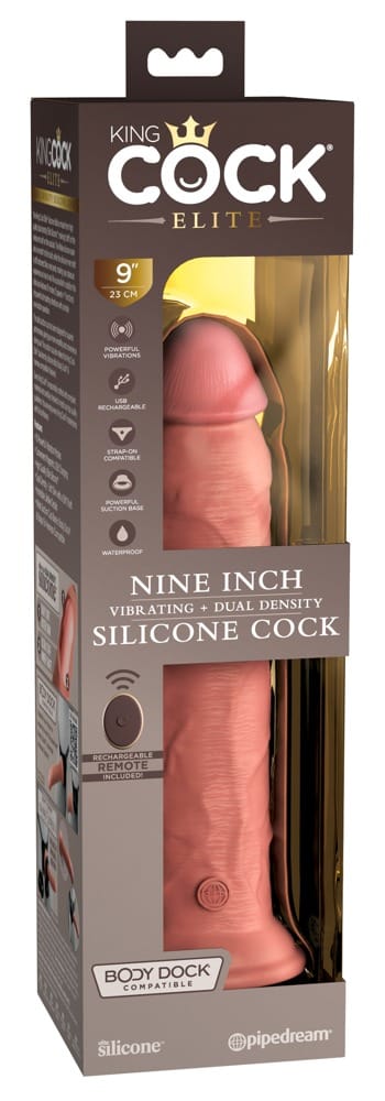 King Cock Elite 9 Inch Vibrerende Siliconen Dildo met Afstandsbediening