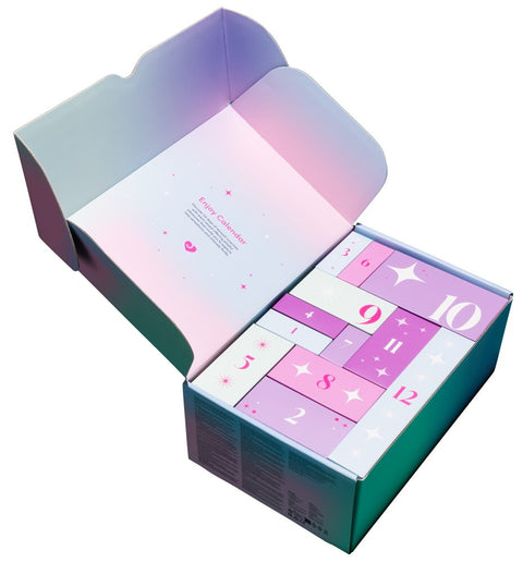 Opengeklapte erotische adventskalender Enjoy met 24 geschenkdoosjes