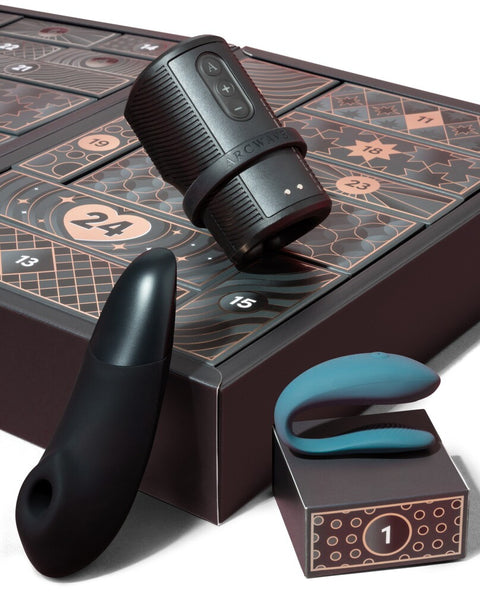 Topstukken uit de adventskalender Luxury: Womanizer Enhance, We-Vibe Sync Lite en Arcwave Zing