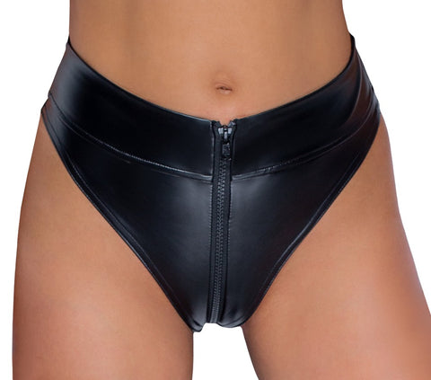 Zwarte High-Waist Slip met Ritssluiting