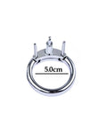 Zilverkleurige chastity cage met hangslot voor roleplay en kink