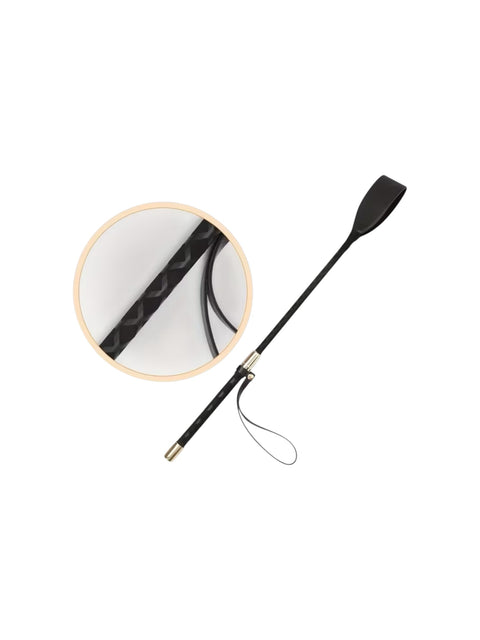 Luxe Tikflogger Zwart – Elegant BDSM Zweepje (45 cm)