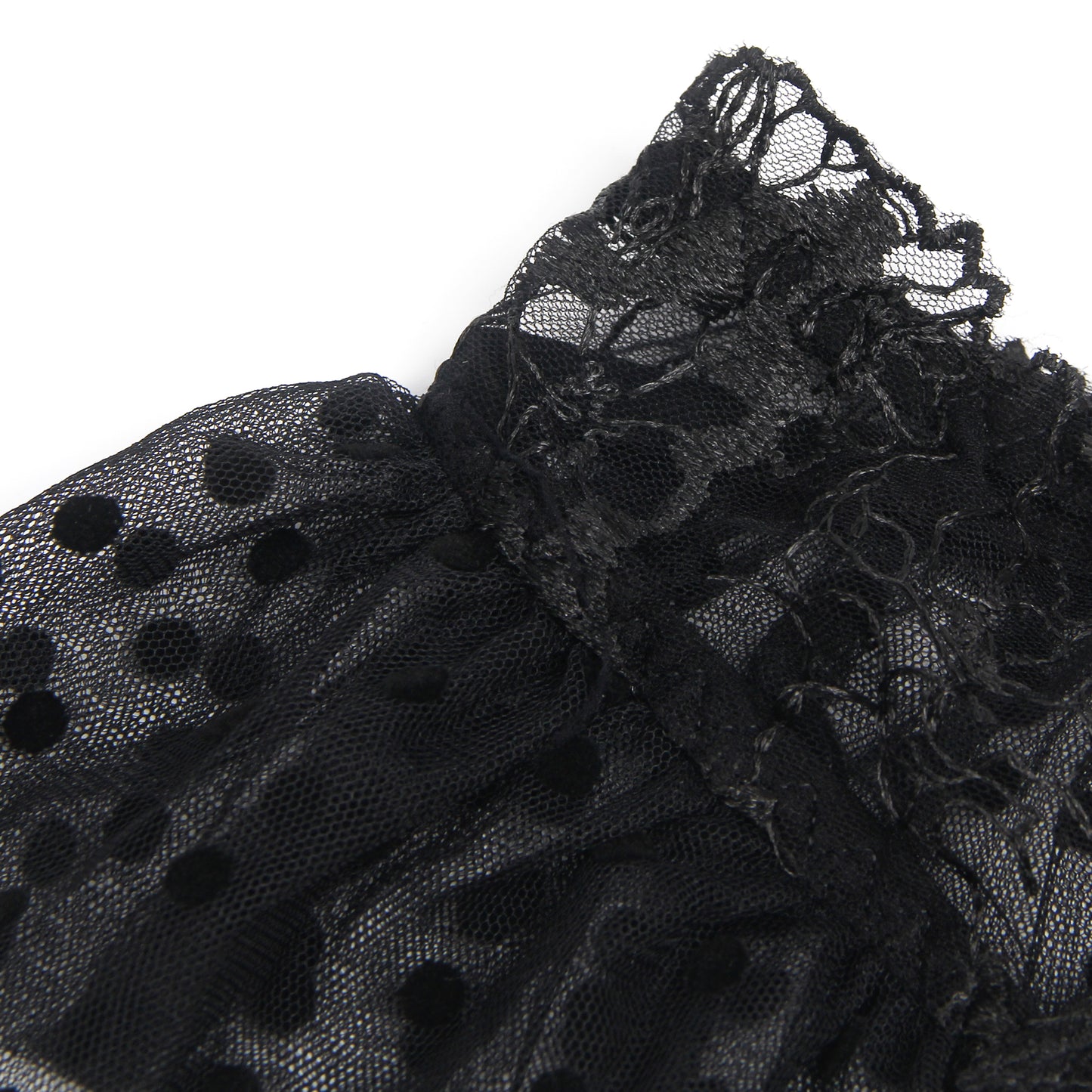 Lace Ruffle 3-Piece Lingerie Set – Jarretels & Beenbanden | Zwart