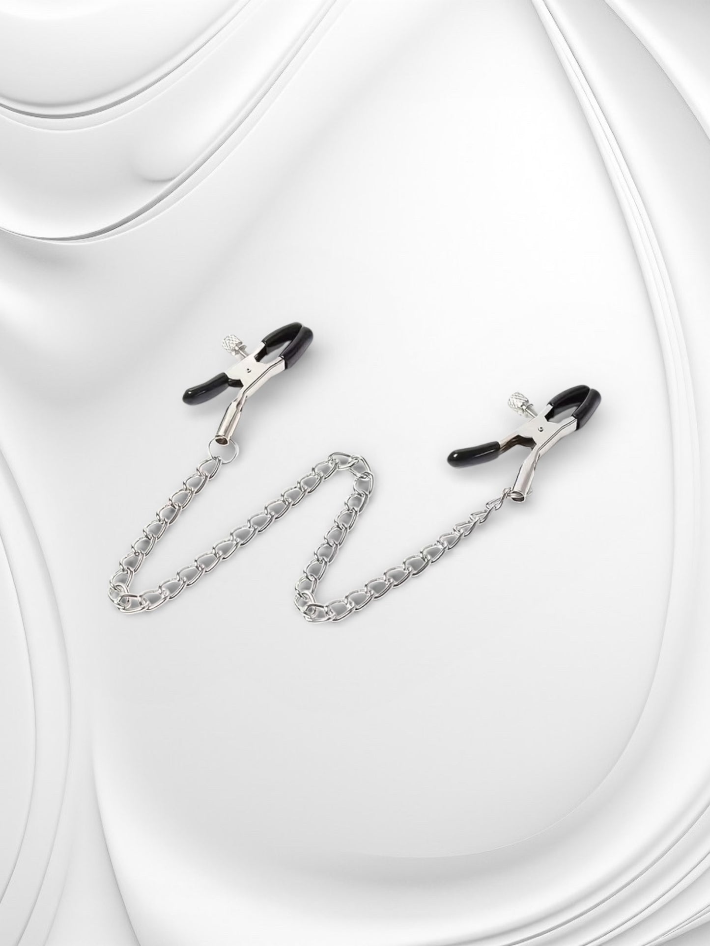 Metalen Tepelklemmen met Ketting – Verstelbaar BDSM Accessoire