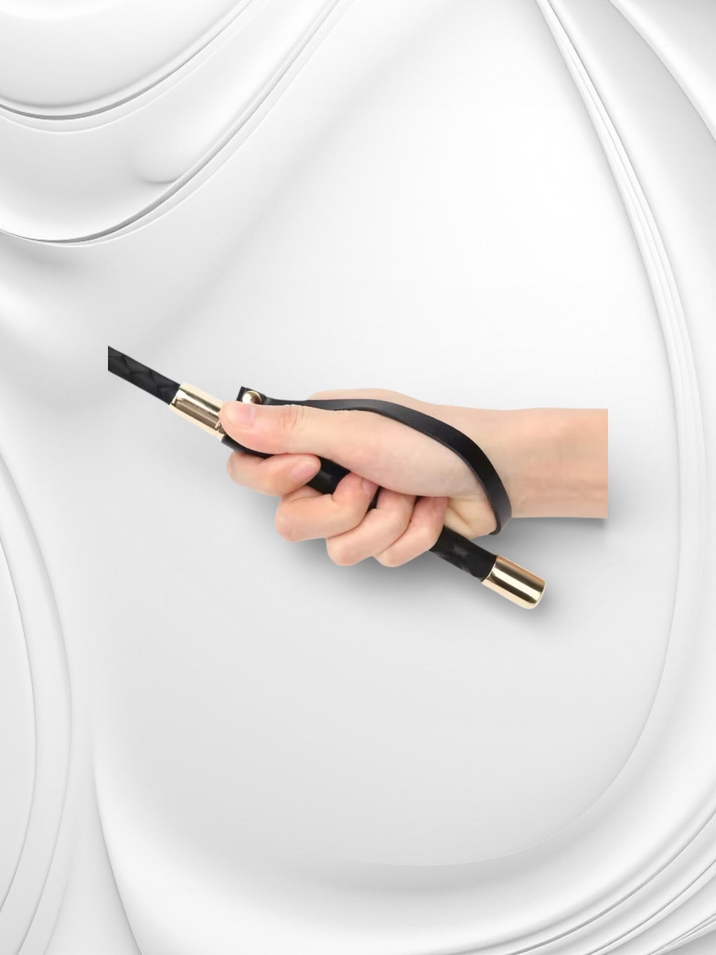 Luxe Tikflogger Zwart – Elegant BDSM Zweepje (45 cm)