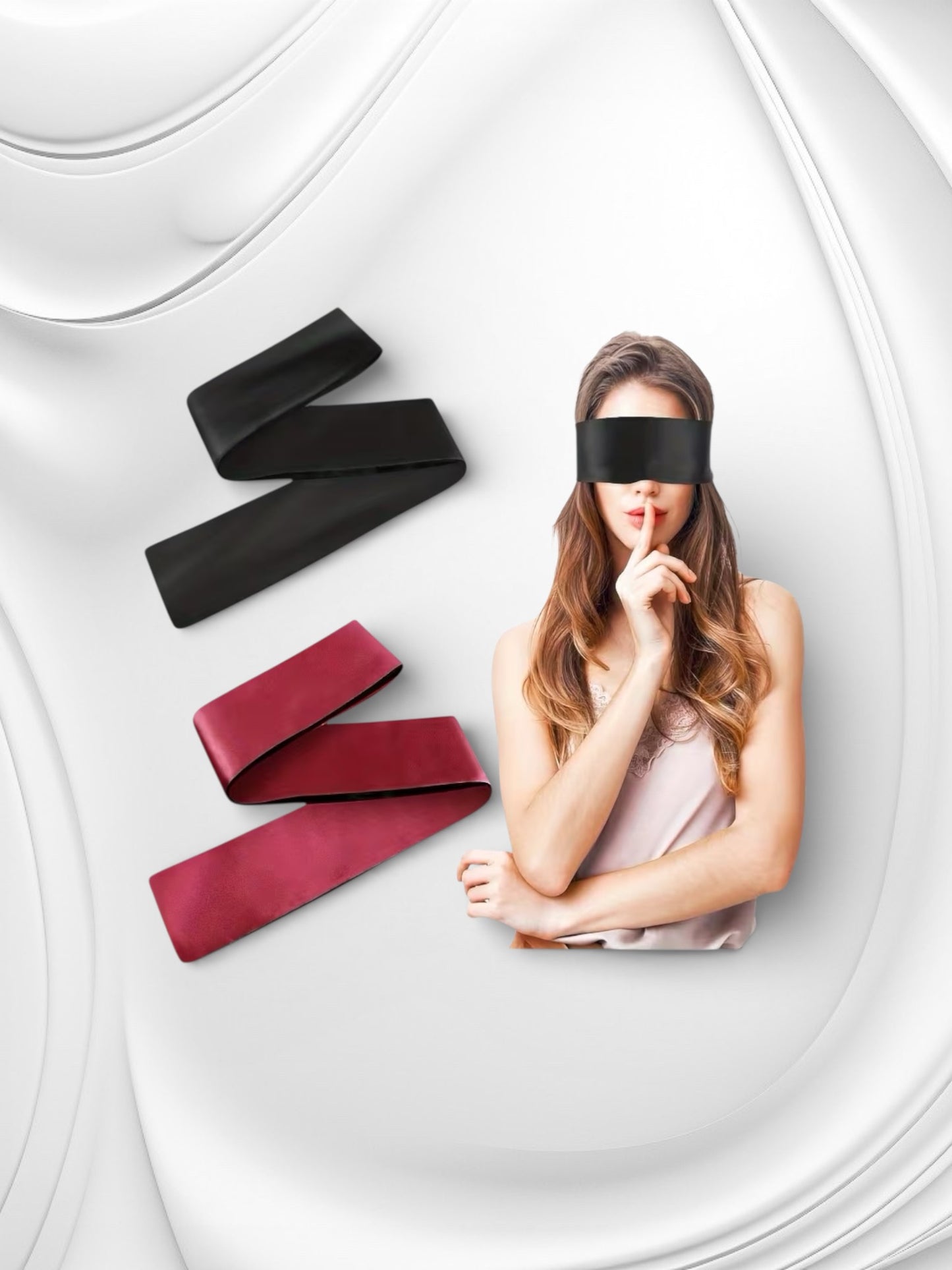 Satijnen Blinddoek – Rood/Zwart (Zacht & Sensueel)