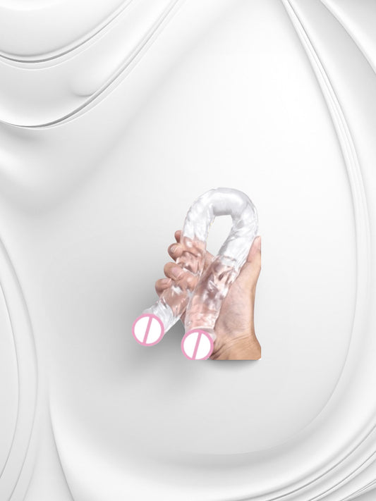 Dubbele Dildo U-Vorm – Flexibel Transparant (Jelly Look)